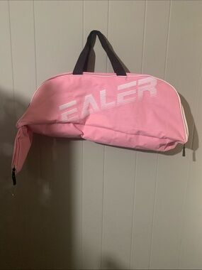 Pink Travel Duffel Bag with Contrast Black Handles